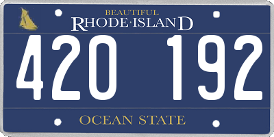 RI license plate 420192