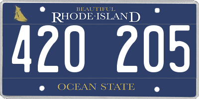 RI license plate 420205