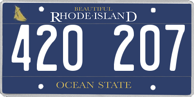 RI license plate 420207