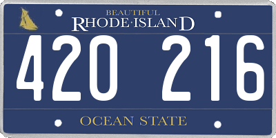 RI license plate 420216