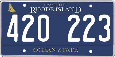 RI license plate 420223