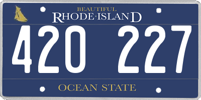 RI license plate 420227
