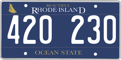 RI license plate 420230