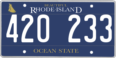 RI license plate 420233