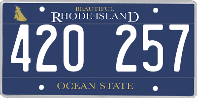 RI license plate 420257