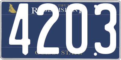 RI license plate 4203