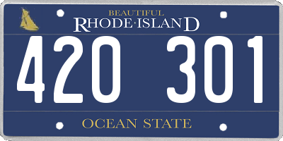 RI license plate 420301