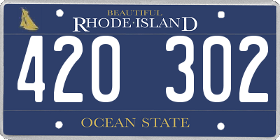 RI license plate 420302