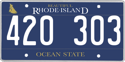 RI license plate 420303