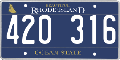 RI license plate 420316