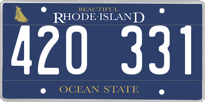 RI license plate 420331