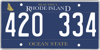 RI license plate 420334