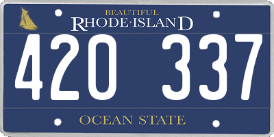 RI license plate 420337