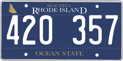 RI license plate 420357