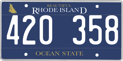 RI license plate 420358