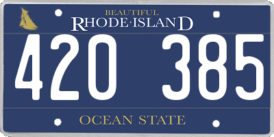 RI license plate 420385