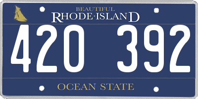 RI license plate 420392