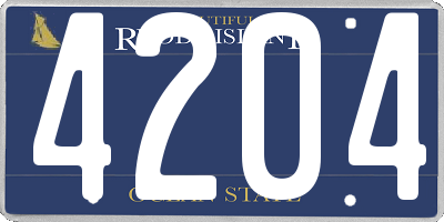 RI license plate 4204