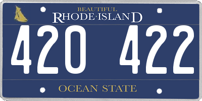 RI license plate 420422
