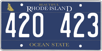 RI license plate 420423