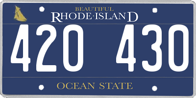 RI license plate 420430