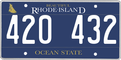 RI license plate 420432