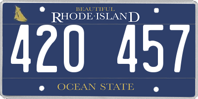 RI license plate 420457