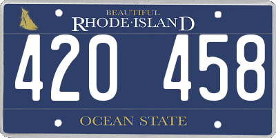 RI license plate 420458
