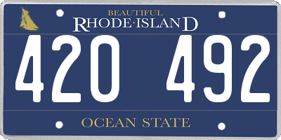 RI license plate 420492