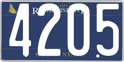 RI license plate 4205