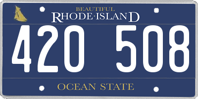RI license plate 420508