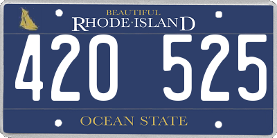 RI license plate 420525