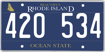 RI license plate 420534