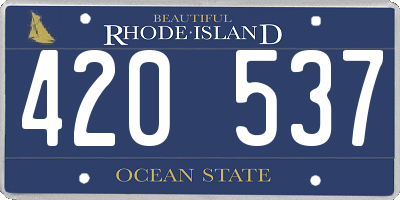 RI license plate 420537