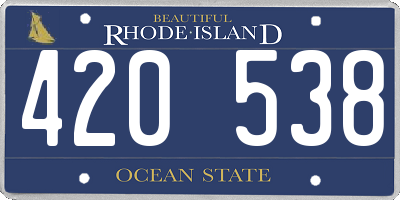 RI license plate 420538