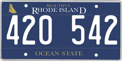 RI license plate 420542