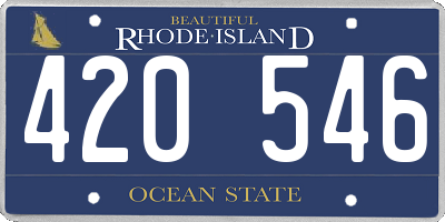 RI license plate 420546