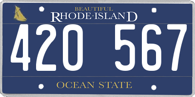 RI license plate 420567