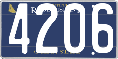 RI license plate 4206