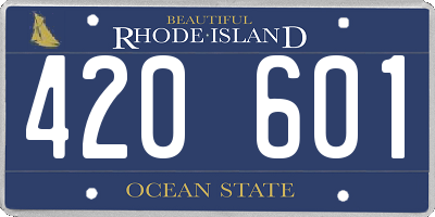 RI license plate 420601