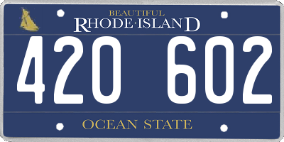 RI license plate 420602