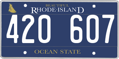 RI license plate 420607