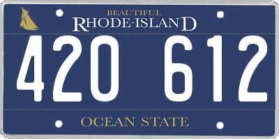 RI license plate 420612