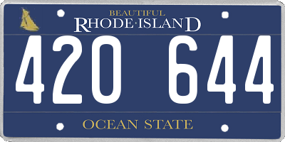 RI license plate 420644