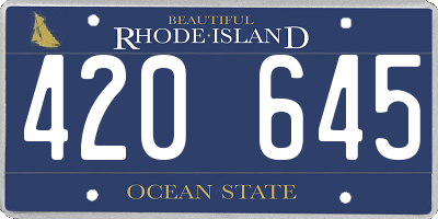 RI license plate 420645
