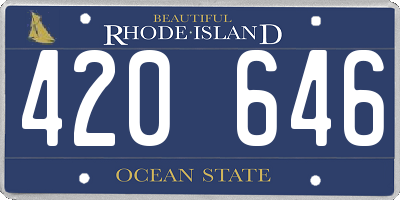 RI license plate 420646