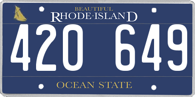 RI license plate 420649
