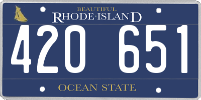 RI license plate 420651