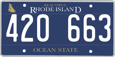 RI license plate 420663