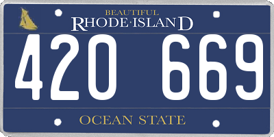 RI license plate 420669